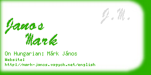janos mark business card